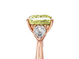 Rose gold Three-Stone Fancy Yellow Princess Cut Diamond Ring with Pear  Side Stones in Four-Prong Setting_17