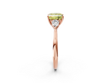Rose gold Three-Stone Fancy Yellow Princess  Cut Diamond Ring with Pear Side Stones in Four-Prong Setting_2