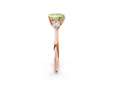 Rose gold Three-Stone Fancy Yellow Princess Cut Diamond Ring with Pear  Side Stones in Four-Prong Setting_50