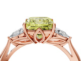 Rose gold Three-Stone Fancy Yellow Princess Cut Diamond Ring with Pear  Side Stones in Four-Prong Setting_52