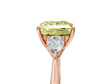 Rose gold Three-Stone Fancy Yellow Princess Cut Diamond Ring with Pear  Side Stones in Four-Prong Setting_53
