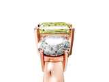 Rose gold Three-Stone Fancy Yellow Princess Cut Diamond Ring with Round Side Stones, Classic Band, and Four-Prong Setting_5