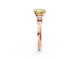 Rose gold Three-Stone Fancy Yellow Princess  Cut Diamond Solitaire with Prong Setting and Classic Band_2
