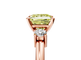 Rose gold Three-Stone Fancy Yellow Princess  Cut Diamond Solitaire with Prong Setting and Classic Band_5