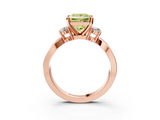 Rose gold Three-Stone Fancy Yellow Princess  Cut Diamond Twist Band with Prong Setting_3