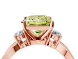 Rose gold Three-Stone Fancy Yellow Princess  Cut Diamond Twist Band with Prong Setting_4