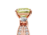 Rose gold Three-Stone Fancy Yellow Princess  Cut Diamond Twist Band with Prong Setting_5