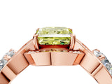 Rose gold Three-Stone Fancy Yellow Princess Cut Diamond Wave Pave Band with Prong Setting_22