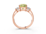 Rose gold Three-Stone Fancy Yellow Princess  Cut Solitaire Ring with Prong Setting_6