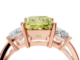 Rose gold Three-Stone Fancy Yellow Princess  Cut Solitaire Ring with Prong Setting_7