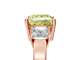 Rose gold Three-Stone Fancy Yellow Princess  Cut Solitaire Ring with Prong Setting_8