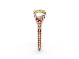 Rose gold Three-Stone Fancy Yellow Princess  Diamond Milgrain Pave Band with Prong Setting 3
