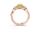 Rose gold Three-Stone Fancy Yellow Radiant Cut Brilliant Diamond Solitaire Ring with Tapered Band and Four-Prong Setting_6