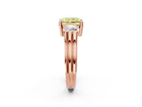 Rose gold Three-Stone Fancy Yellow Radiant Cut Cut Classic Band Prong Setting Ring_2