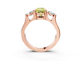 Rose gold Three-Stone Fancy Yellow Radiant Cut Cut Classic Band Prong Setting Ring_3