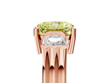 Rose gold Three-Stone Fancy Yellow Radiant Cut Cut Classic Band Prong Setting Ring_5
