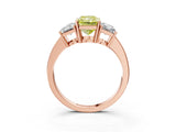 Rose gold Three-Stone Fancy Yellow Radiant Cut Cut Diamond Engagement Ring with Flat Band and Four-Prong Setting_15