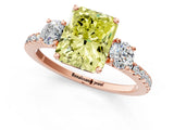 Rose gold Three-Stone Fancy Yellow Radiant Cut Cut Diamond Pavé Band with Prong Setting_40