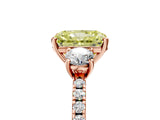 Rose gold Three-Stone Fancy Yellow Radiant Cut Cut Diamond Pavé Band with Prong Setting_44