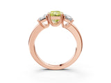 Rose gold Three-Stone Fancy Yellow Radiant Cut Cut Diamond Ring with Channel Set Band and Four-Prong Setting_27