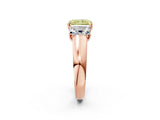 Rose gold Three-Stone Fancy Yellow Radiant Cut Cut Diamond Ring with Prong Setting and Classic Band_2