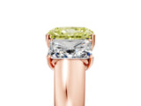 Rose gold Three-Stone Fancy Yellow Radiant Cut Cut Diamond Ring with Prong Setting and Classic Band_5