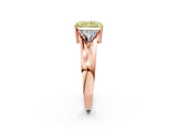 Rose gold Three-Stone Fancy Yellow Radiant Cut Cut Diamond Ring with Trillion Side Stones on a Split Shank Band_2