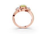 Rose gold Three-Stone Fancy Yellow Radiant Cut Cut Diamond Split Shank Prong Set Ring_15
