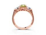 Rose gold Three-Stone Fancy Yellow Radiant Cut Cut Milgrain Band Prong Setting Ring_3