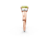 Rose gold Three-Stone Fancy Yellow Radiant Cut Cut Solitaire Ring with Classic Prong Setting_2