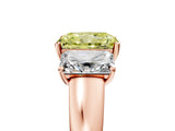 Rose gold Three-Stone Fancy Yellow Radiant Cut Cut Solitaire Ring with Classic Prong Setting_5