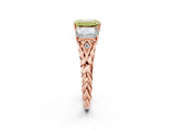Rose gold Three-Stone Fancy Yellow Radiant Cut Diamond Braided Band Ring with Four-Prong Setting_104