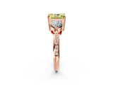 Rose gold Three-Stone Fancy Yellow Radiant Cut Diamond Channel Set Engagement Ring with Prong Setting_14