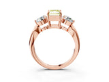 Rose gold Three-Stone Fancy Yellow Radiant Cut Diamond Channel Set Engagement Ring with Prong Setting_15