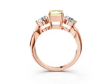 Rose gold Three-Stone Fancy Yellow Radiant Cut Diamond Channel Set Engagement Ring with Prong Setting_3