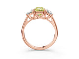 Rose gold Three-Stone Fancy Yellow Radiant Cut Diamond Engagement Ring with Prong Setting_6