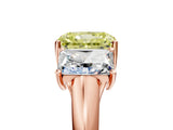 Rose gold Three-Stone Fancy Yellow Radiant Cut Diamond Engagement Ring with Prong Setting_8