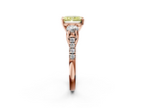 Rose gold Three-Stone Fancy Yellow Radiant  Cut Diamond Pavé Band with Four-Prong Setting_30