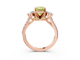 Rose gold Three-Stone Fancy Yellow Radiant  Cut Diamond Pavé Band with Four-Prong Setting_31