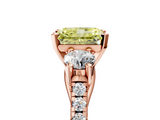 Rose gold Three-Stone Fancy Yellow Radiant  Cut Diamond Pavé Band with Four-Prong Setting_33