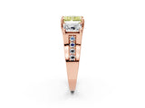 Rose gold Three-Stone Fancy Yellow Radiant  Cut Diamond Ring with Channel-Set Band and Four-Prong Setting_120