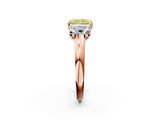 Rose gold Three-Stone Fancy Yellow Radiant  Cut Diamond Ring with Channel-Set Band and Four-Prong Setting_63