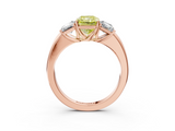 Rose gold Three-Stone Fancy Yellow Radiant  Cut Diamond Ring with Channel-Set Band and Four-Prong Setting_64