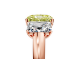 Rose gold Three-Stone Fancy Yellow Radiant  Cut Diamond Ring with Channel-Set Band and Four-Prong Setting_66