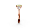 Rose gold Three-Stone Fancy Yellow Radiant  Cut Diamond Ring with Pear Side Stones in Four-Prong Setting_109