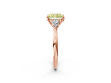 Rose gold Three-Stone Fancy Yellow Radiant Cut Diamond Ring with Pear  Side Stones in Four-Prong Setting_14