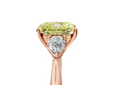 Rose gold Three-Stone Fancy Yellow Radiant Cut Diamond Ring with Pear  Side Stones in Four-Prong Setting_17