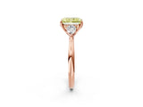 Rose gold Three-Stone Fancy Yellow Radiant Cut Diamond Ring with Pear  Side Stones in Four-Prong Setting_50