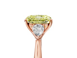 Rose gold Three-Stone Fancy Yellow Radiant Cut Diamond Ring with Pear  Side Stones in Four-Prong Setting_53