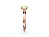Rose gold Three-Stone Fancy Yellow Radiant  Cut Diamond Solitaire with Prong Setting and Classic Band_30